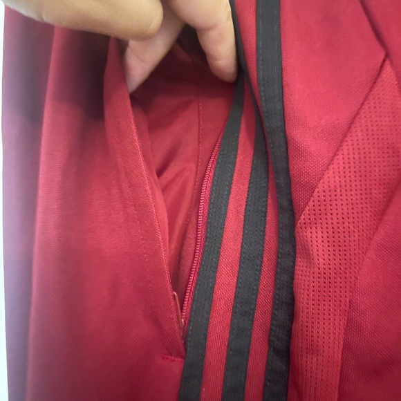 Adidas three stripe men’s jogger in burgundy/black stripe - Picture 8 of 8